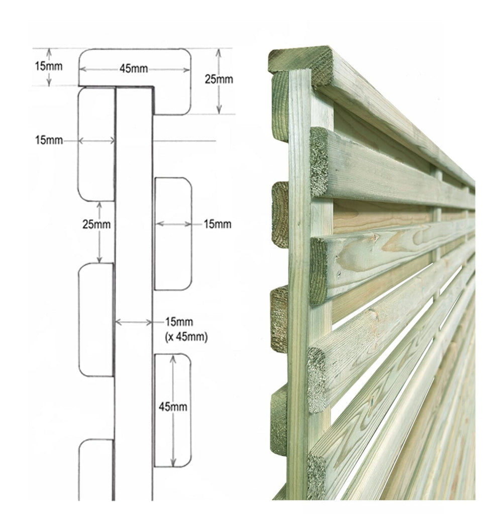 Harmony Double-Sided Slatted Fence Panel Keighley Timber