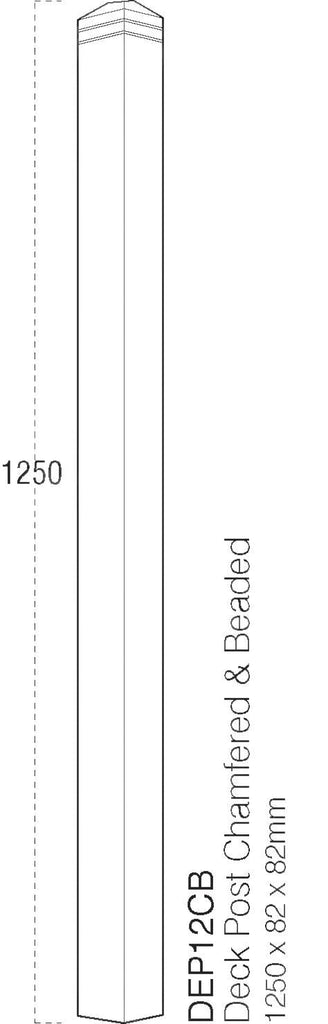Treated Newel Post - Chamfered & Beaded Keighley Timber