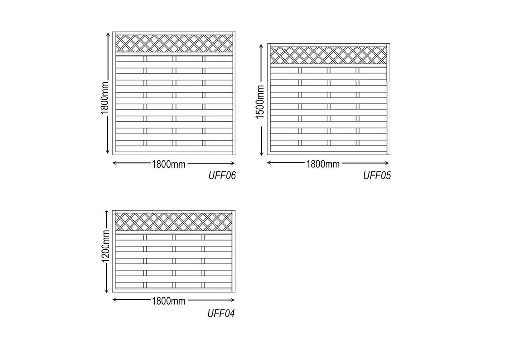 Ufford Modern Fence Panel Keighley Timber