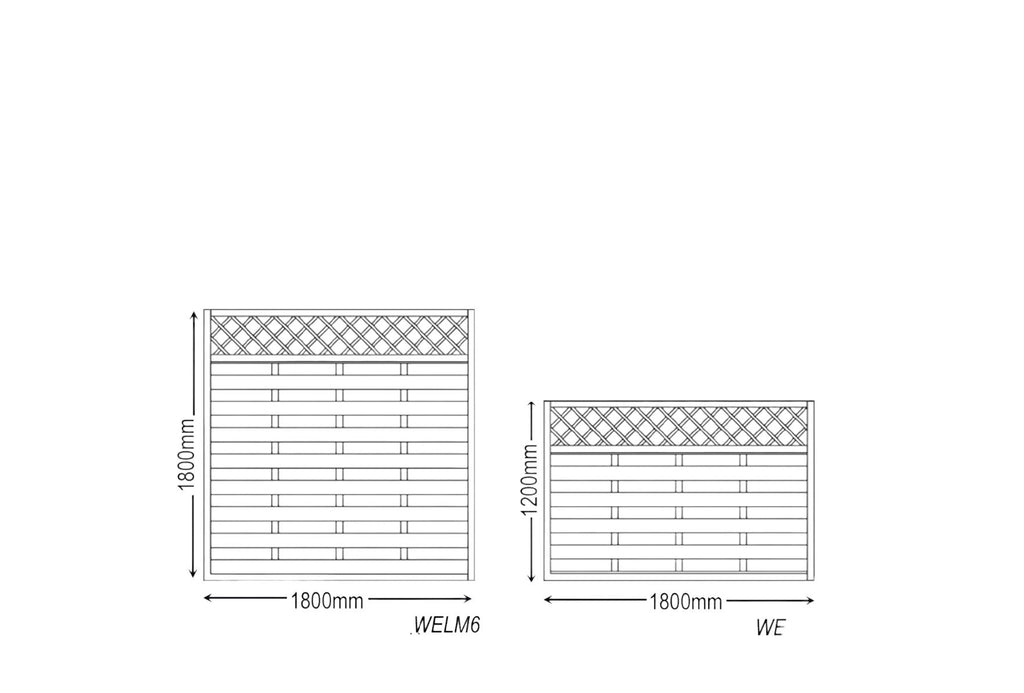 Wels Modern Fence Panel Keighley Timber